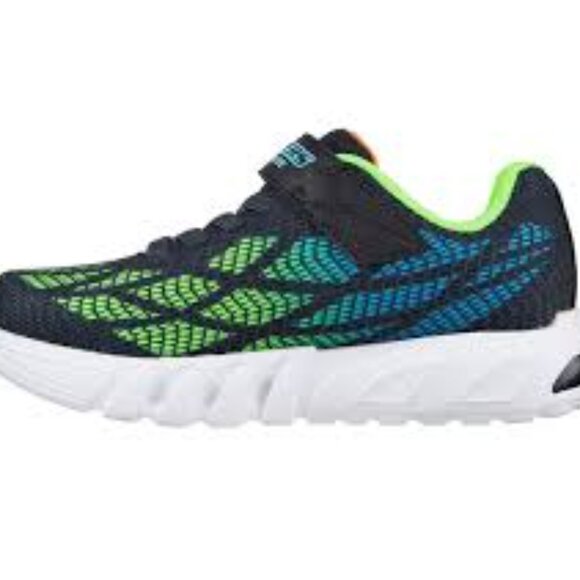 Skechers Size 3 Blue and Green Sporty Sneakers with Mesh Upper - Picture 4 of 5